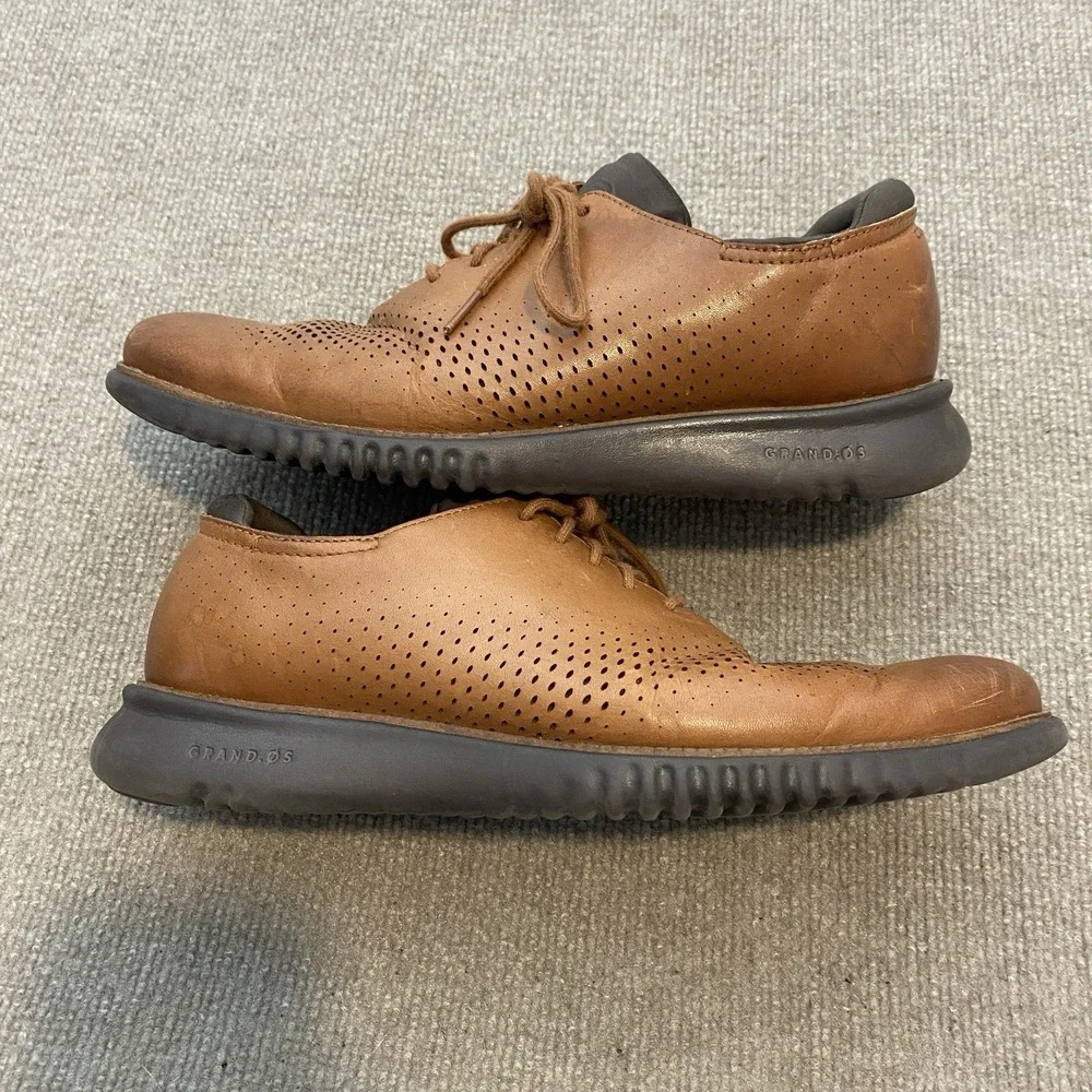 Cole‎ Haan OriginalGrand Shoes Mens Size 10.5 Brown Leather Dress Derby C25351